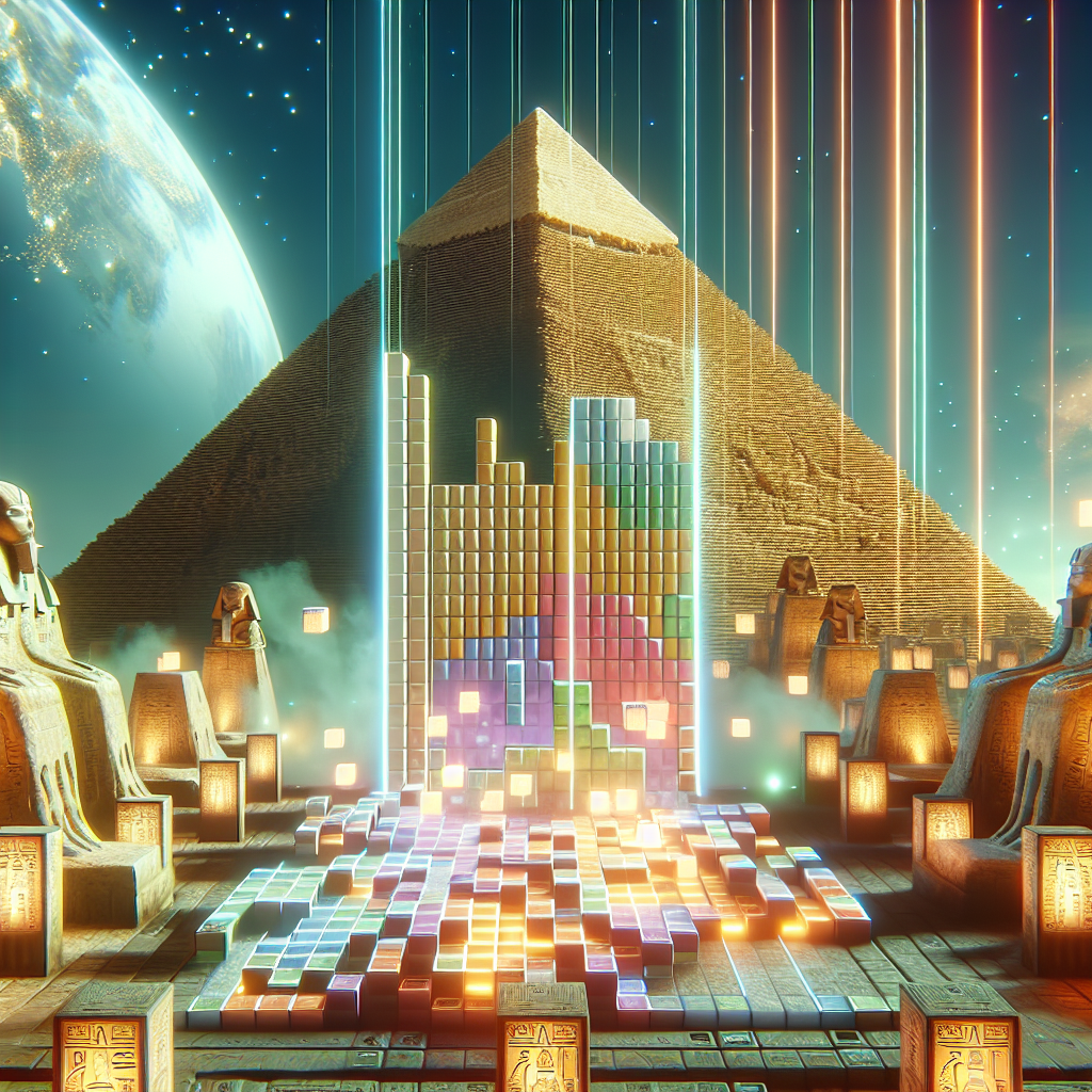 Egiptietiško Tetris žaidimo grafika